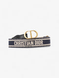 Christian Dior CD Belt Blue / Black / Gold Canvas Medium - 87.5cm