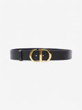 Christian Dior 30 Montaigne Belt Black Leather 95cm 38"