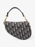 Christian Dior Saddle Bag Blue Oblique Canvas Mini