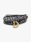 Christian Dior Saddle Bag Blue Oblique Canvas Mini