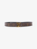Louis Vuitton LV Initiales Reversible Belt Monogram / Gold / Black Coated Canvas 85cm / 34"