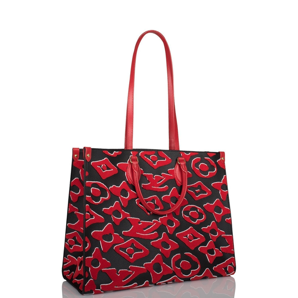 Louis Vuitton x UF Black and Red Tufted Monogram OnTheGo GM Tote