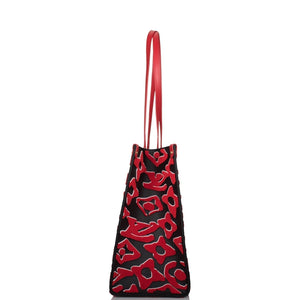 Louis Vuitton x UF Black and Red Tufted Monogram OnTheGo GM Tote