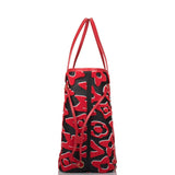 Louis Vuitton x UF Black and Red Tufted Monogram Neverfull MM Tote