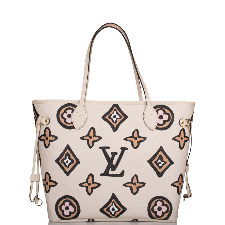 Louis Vuitton Cream Wild At Heart Giant Monogram Neverfull MM Tote