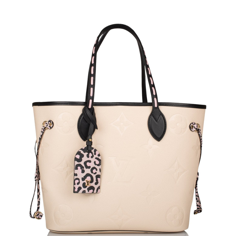 Louis Vuitton Cream Wild At Heart Giant Monogram Empreinte Neverfull MM Tote