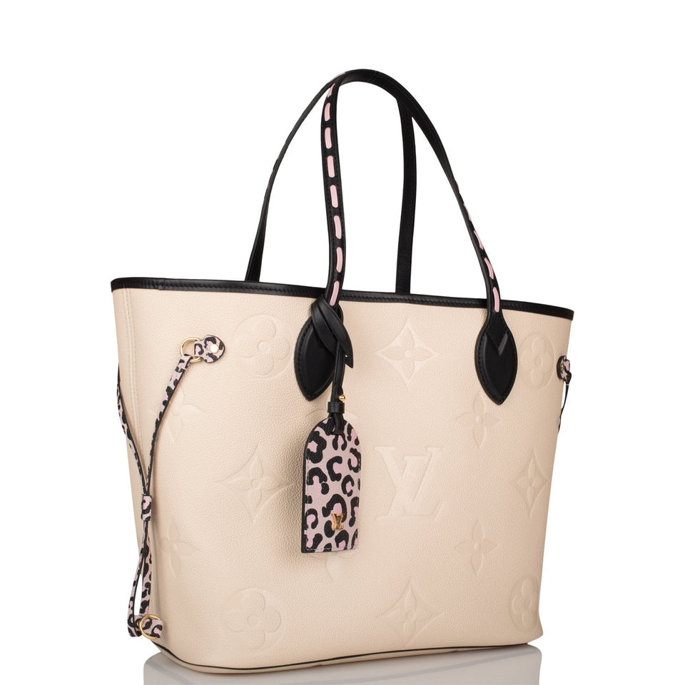 Louis Vuitton Cream Wild At Heart Giant Monogram Empreinte Neverfull MM Tote