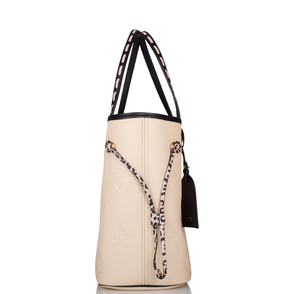 Louis Vuitton Cream Wild At Heart Giant Monogram Empreinte Neverfull MM Tote