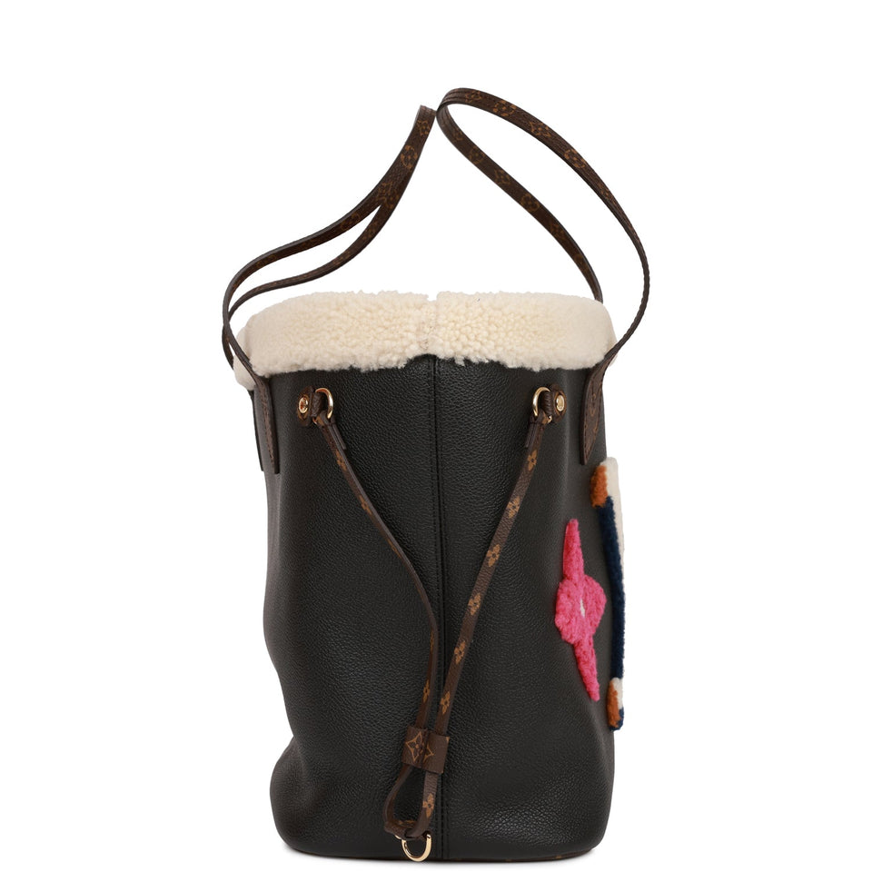 Louis Vuitton Teddy Monogram Shearling Neverfull MM Tote