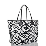 Louis Vuitton x UF Black and White Tufted Monogram Neverfull MM Tote