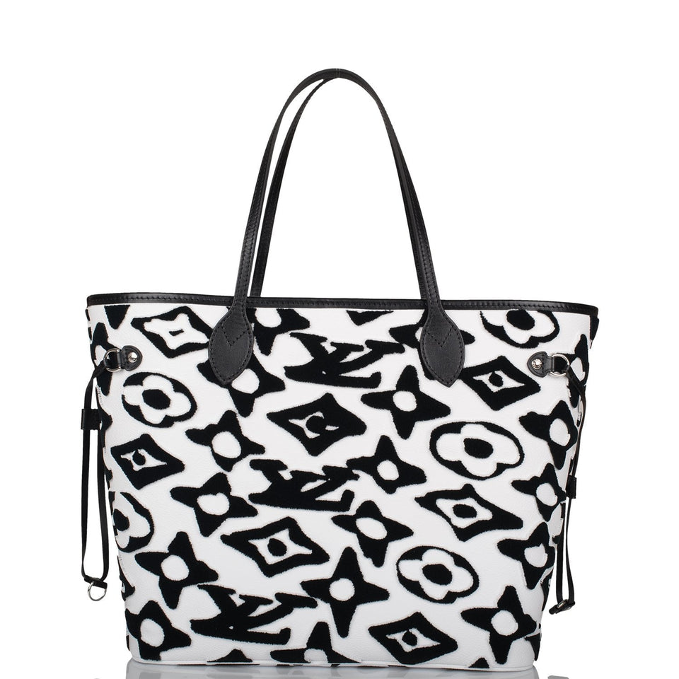 Louis Vuitton x UF Black and White Tufted Monogram Neverfull MM Tote