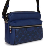 Louis Vuitton Outdoor Messenger Blue Taiga Monogram Silver Hardware Handbag