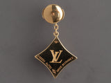 Louis Vuitton 18K Yellow Gold Onyx and Diamond Color Blossom BB Star Pierced Drop Earrings