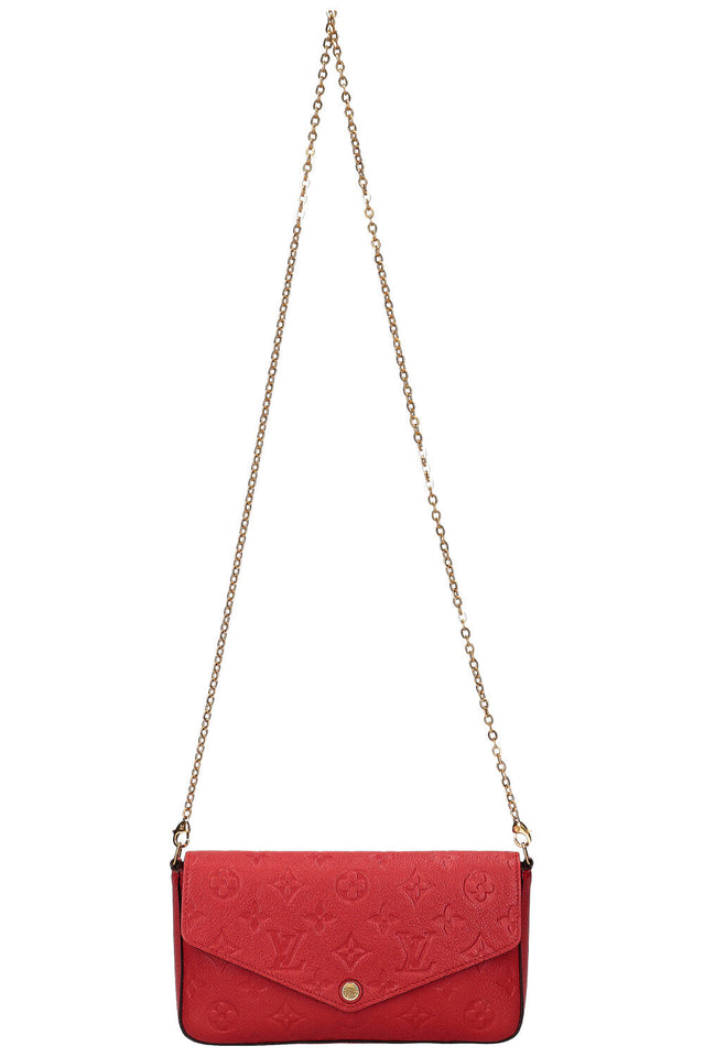 Louis Vuitton Felicie Pochette MNG Empreinte Red Clutch