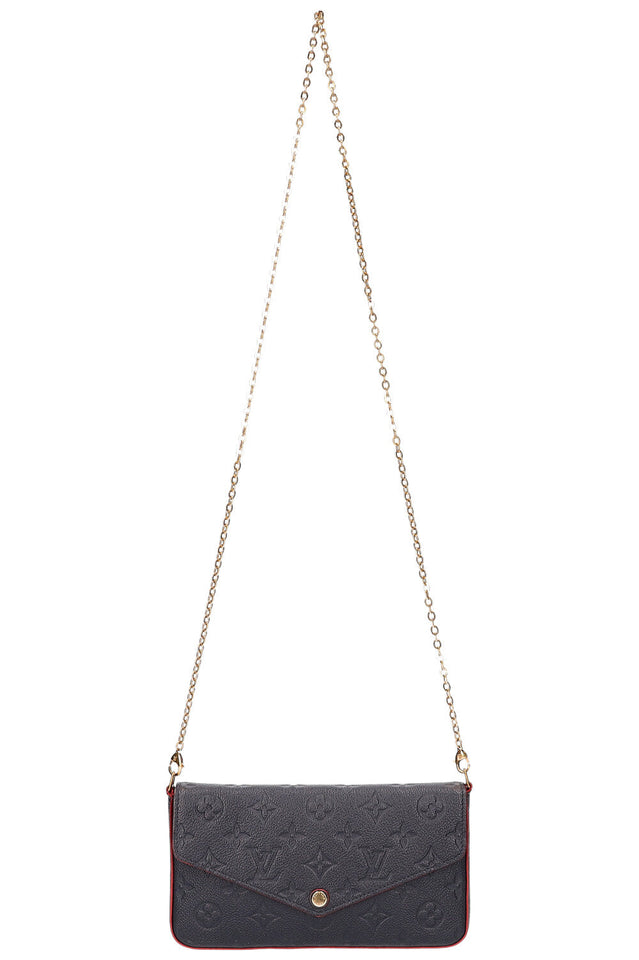 Louis Vuitton Felicie Pochette MNG Empreinte Navy Clutch