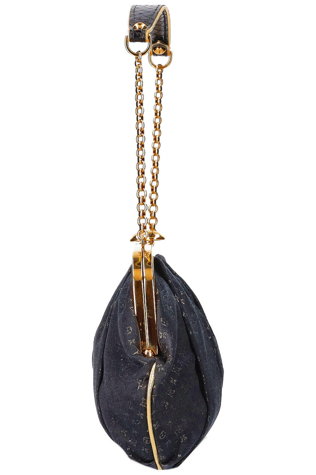 Louis Vuitton Aumoniere Bag Satin Black