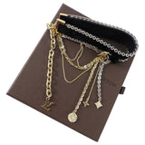 Louis Vuitton Black Velvet and Gold Chain Charms Choker Necklace