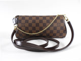 Louis Vuitton Damier Ebene Coated Canvas Eva Chain 2-Way Strap Pochette Bag