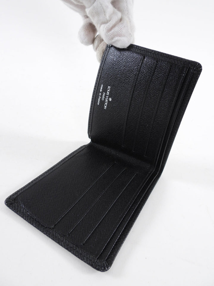 Louis Vuitton Black Taiga Leather Bifold Slim Wallet