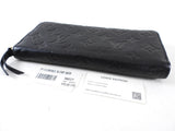 Louis Vuitton Black Monogram Empreinte Leather Clemence Zip Wallet