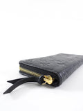 Louis Vuitton Black Monogram Empreinte Leather Clemence Zip Wallet