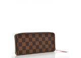 Louis Vuitton PORTEFEUILLE CLÉMENCE WALLET DAMIER EBENY ROSE BALLERINE