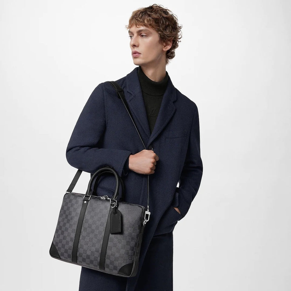 Louis Vuitton DAMIER GRAPHITE PORTE DOCUMENTS VOYAGE PM BAG