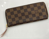 Louis Vuitton PORTEFEUILLE CLÉMENCE WALLET DAMIER EBENY ROSE BALLERINE