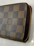 Louis Vuitton PORTEFEUILLE CLÉMENCE WALLET DAMIER EBENY ROSE BALLERINE