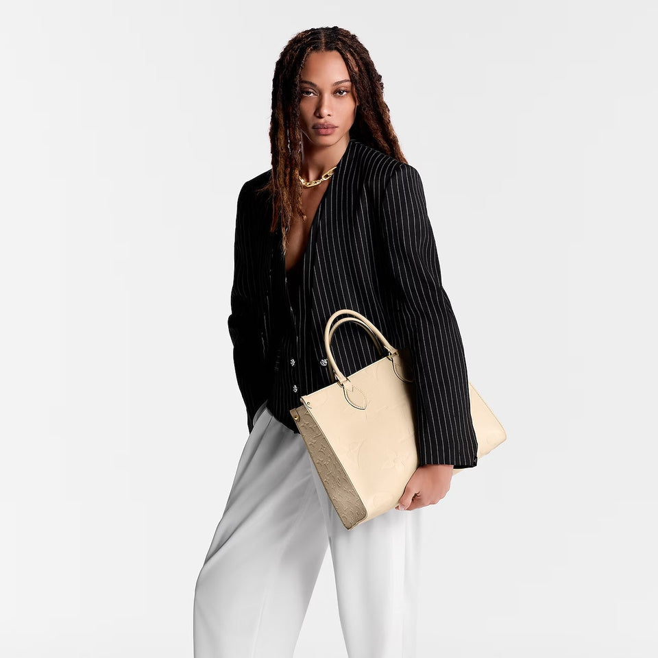 Louis Vuitton EMPREINTE LEATHER GIANT MONOGRAM ONTHEGO TOTE BAG