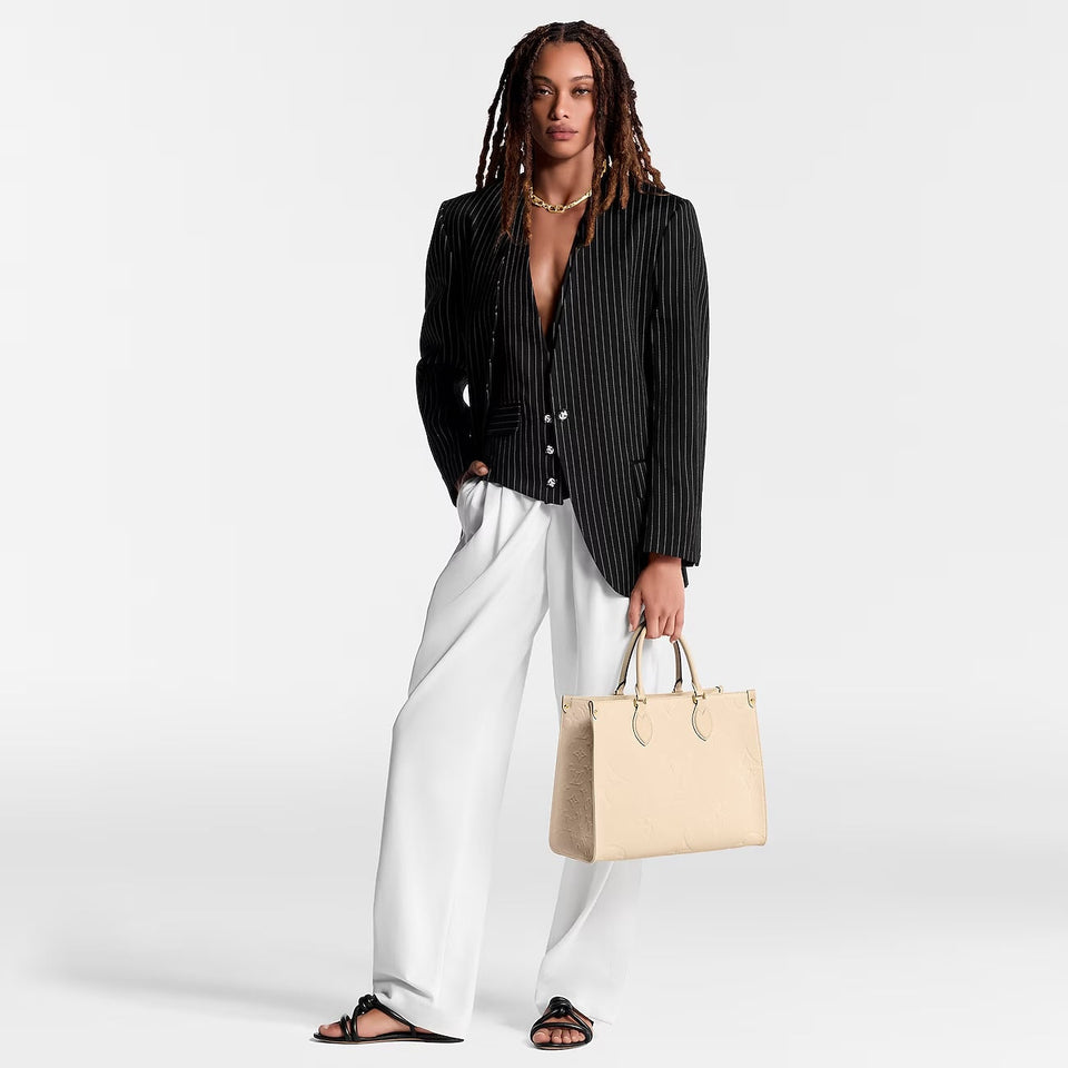 Louis Vuitton EMPREINTE LEATHER GIANT MONOGRAM ONTHEGO TOTE BAG