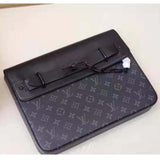 Louis Vuitton LV Men Pochette Steamer Monogram Eclipse Coated Canvas Clutch
