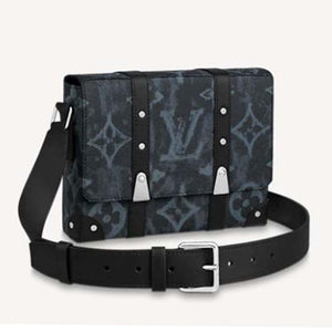 Louis Vuitton LV Men Trunk Messenger Monogram Pastel Noir Coated Canvas Handbag