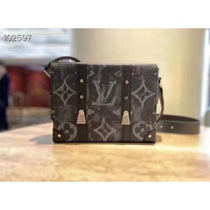 Louis Vuitton LV Men Trunk Messenger Monogram Pastel Noir Coated Canvas Handbag