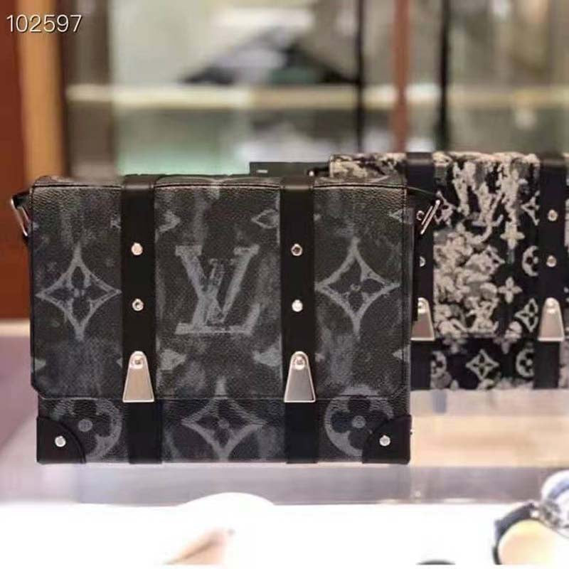 Louis Vuitton LV Men Trunk Messenger Monogram Pastel Noir Coated Canvas Handbag