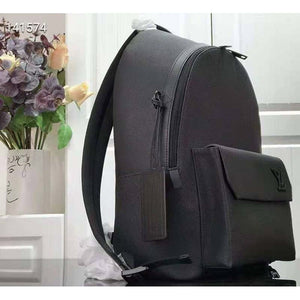Louis Vuitton LV Unisex Aerogram Backpack Black Grained Calf Cowhide Leather