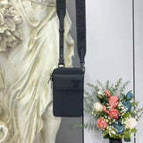 Louis Vuitton LV Unisex Aerogram Phone Pouch Black Grained Calf Cowhide Leather Clutch