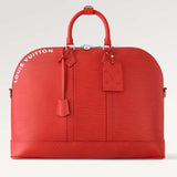 Louis Vuitton LV Unisex Alma Travel GM Vermillon Red Epi XL Grained Leather Handle Clip Handbag