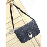 Louis Vuitton LV Unisex Archy Messenger MM Bag Black Charcoal Cowhide Leather