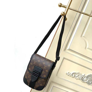 Louis Vuitton LV Unisex Archy Messenger PM Bag Monogram Macassar Coated Canvas