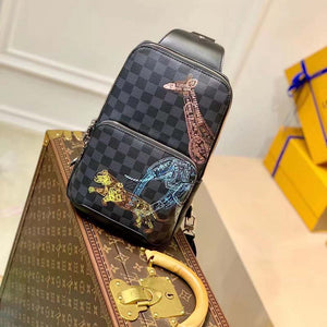 Louis Vuitton LV Unisex Avenue Sling Bag Damier Graphite Coated Canvas
