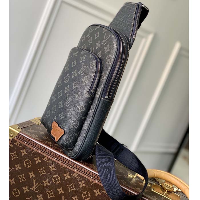 Louis Vuitton LV Unisex Avenue Sling Bag NM Dark Green Monogram Coated Canvas