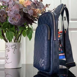 Louis Vuitton LV Unisex Avenue Slingbag Blue Sapphire Damier Infini Cowhide Leather Graphite Coated Canvas