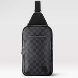 Louis Vuitton LV Unisex Avenue Slingbag NM Damier Graphite Coated Canvas Cowhide Leather