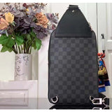 Louis Vuitton LV Unisex Avenue Slingbag NM Damier Graphite Coated Canvas Cowhide Leather