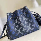Louis Vuitton LV Unisex Bella Bag Navy Blue Mahina Calfskin