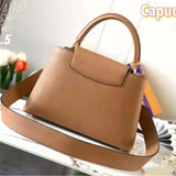 Louis Vuitton LV Women Capucines MM Handbag Gold Arizona Taurillon Cowhide