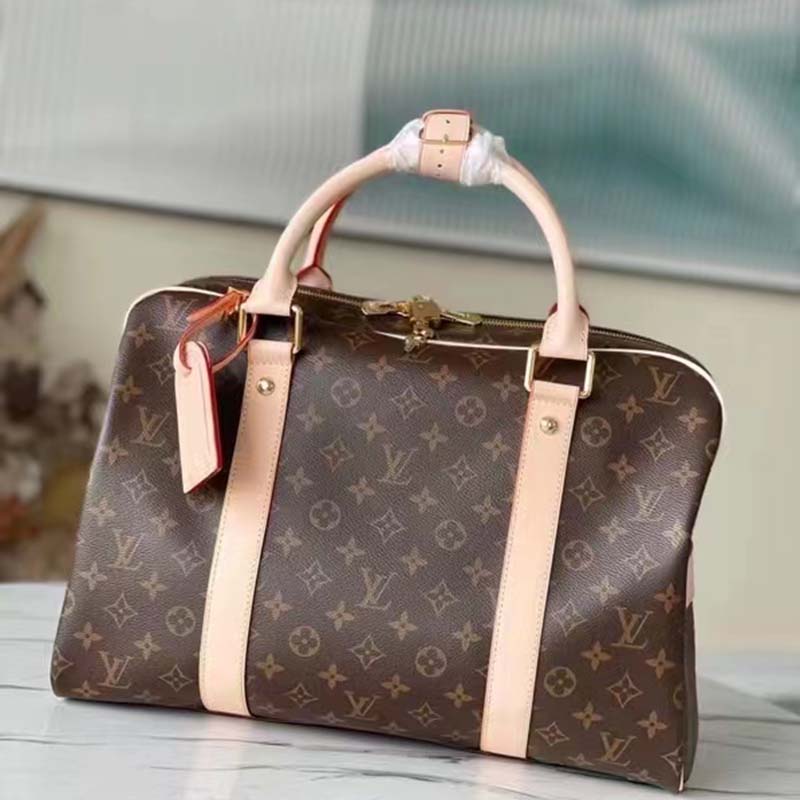 Louis Vuitton LV Unisex Carryall Coated Canvas VVN Shiny Golden Brass Handbag