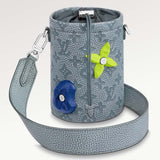 Louis Vuitton LV Unisex Chalk Pouch Granite Taurillon Monogram Embossed Cowhide Leather Clutch