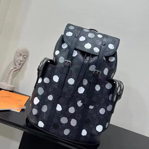 Louis Vuitton LV Unisex Christopher MM Backpack Black Silver Monogram Eclipse Coated Canvas